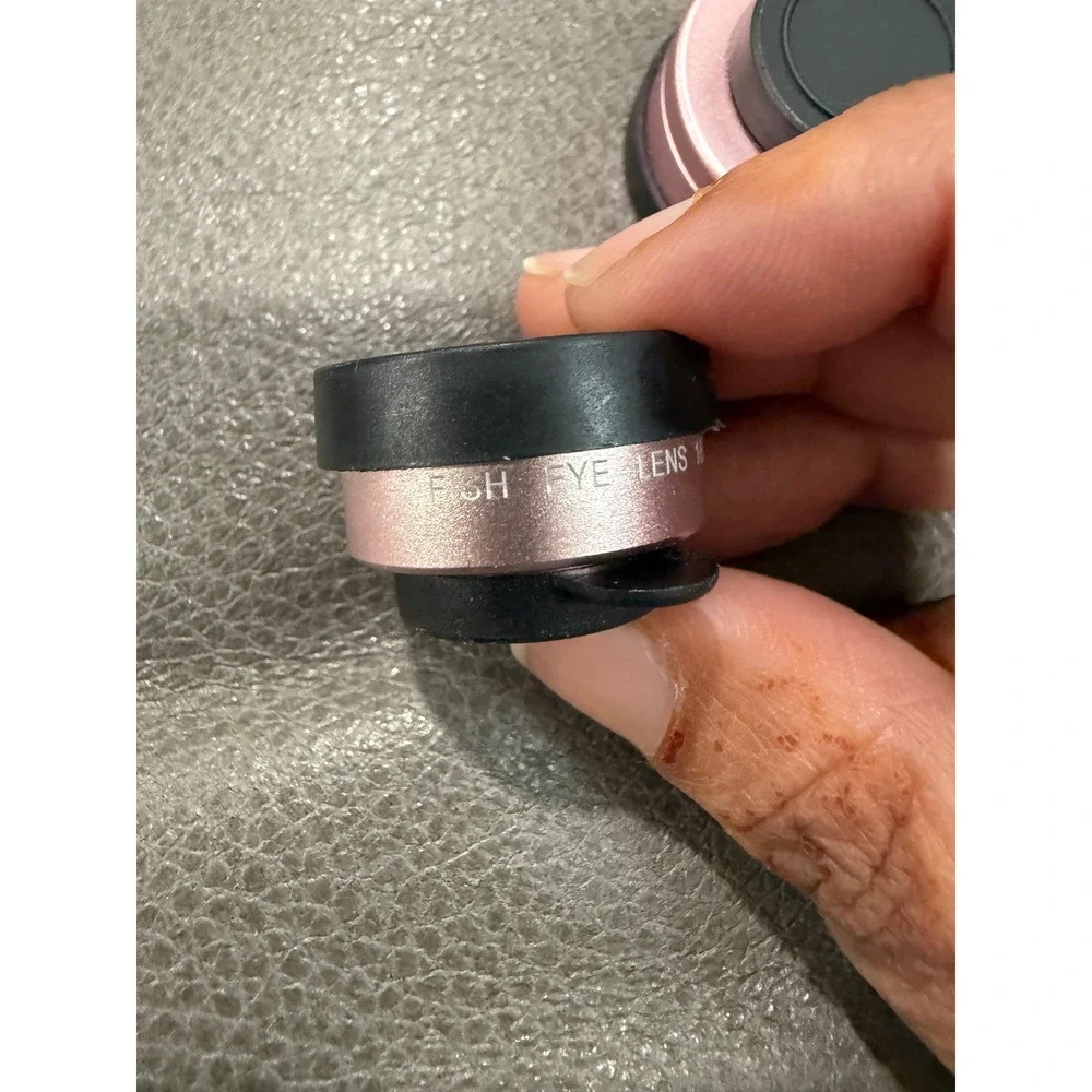 Rose Gold Mobile Phone Lens Kit 0.36X Wide 15X Macro 180 Fish Eye for Smartphone